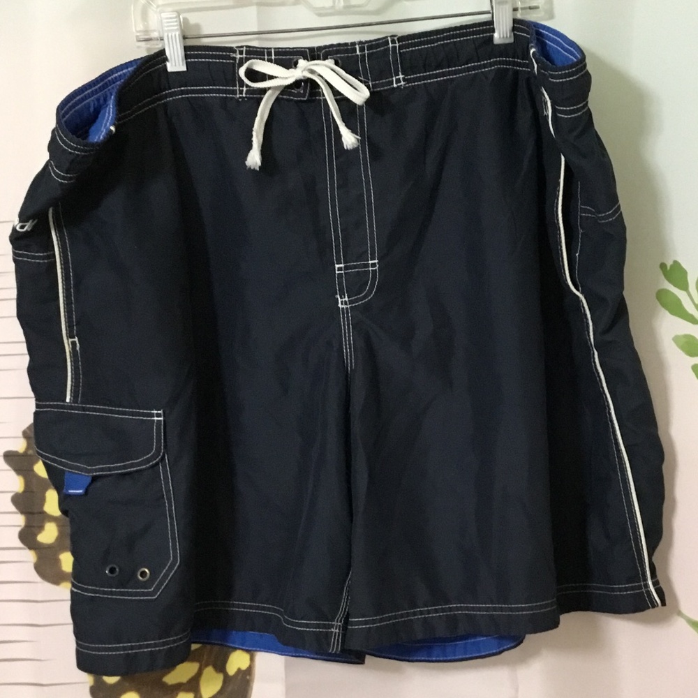 Speedo Men’s Size XXL Blue Swim Suit Bathing Trunks w/Pockets